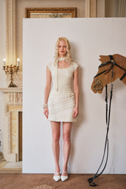 Ivory Boho Bow A-Line Dress