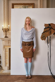 Light Blue Two-Way Wear Floral Chain Top