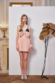 Black Structured Dress with Contrasting Bow