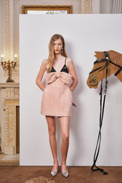 Black Structured Dress with Contrasting Bow