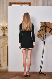 Black Colorblock Polo Dress