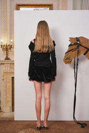 Black Lace-Trim Knit Top