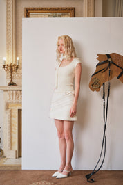 Ivory Boho Bow A-Line Dress