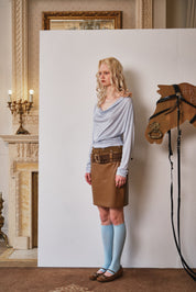 Light Blue Two-Way Wear Floral Chain Top