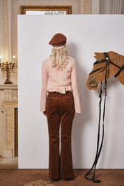 Peach Pink Shimmer Lace Cardigan