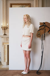 Ivory Sequin Midi Skirt