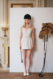 White Pearl-Embellished Dress