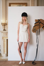 White Pearl-Embellished Dress