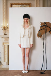 White Pearl-Embellished Dress