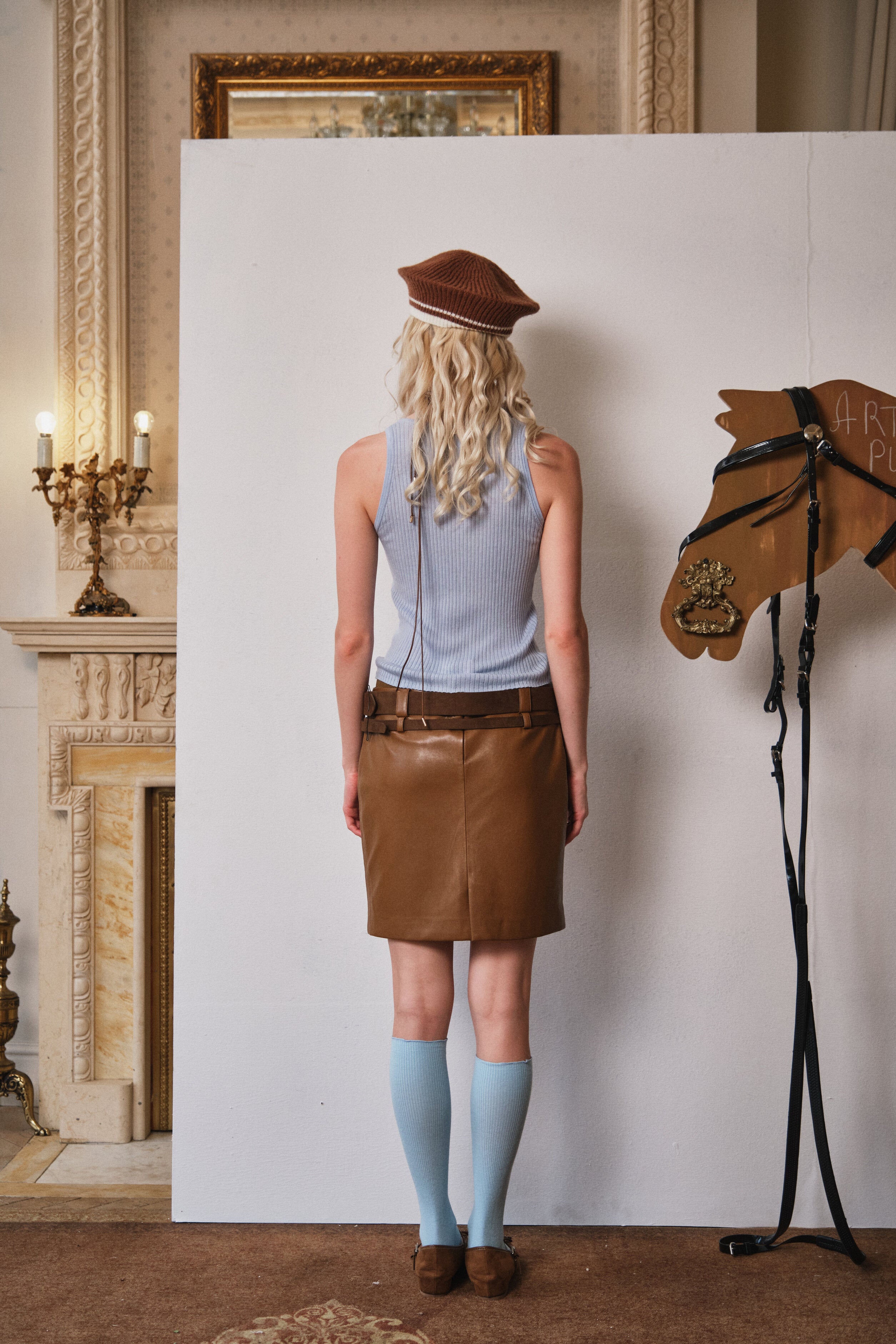 Blue Pearl Saddle Buckle Strap Vest