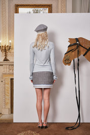 Light Blue Knit Faux-Layered Top