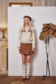 Ivory Star-Embellished Knit Cardigan