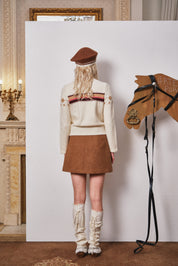 Ivory Star-Embellished Knit Cardigan