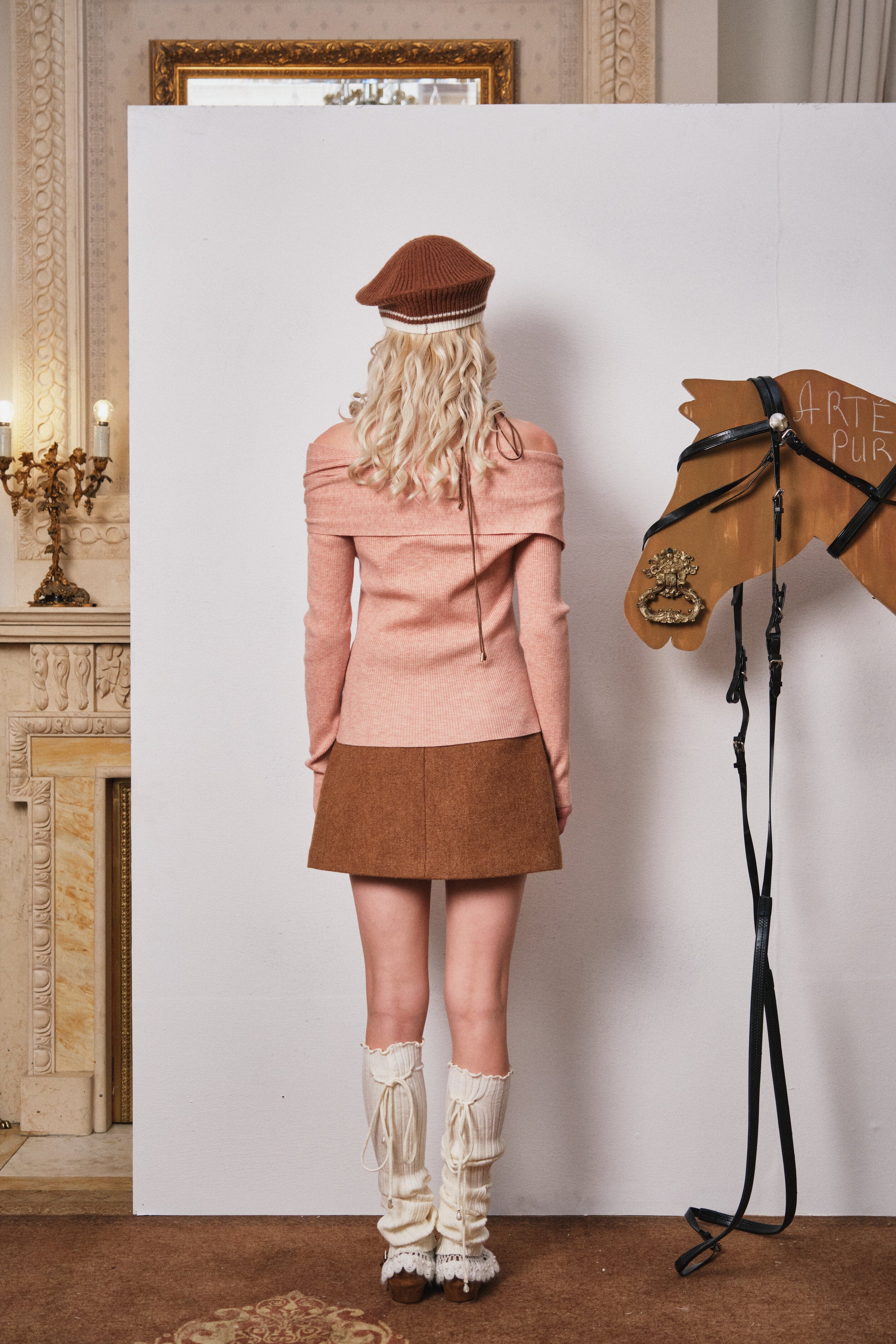 Dusty Pink Off-Shoulder Knit Top