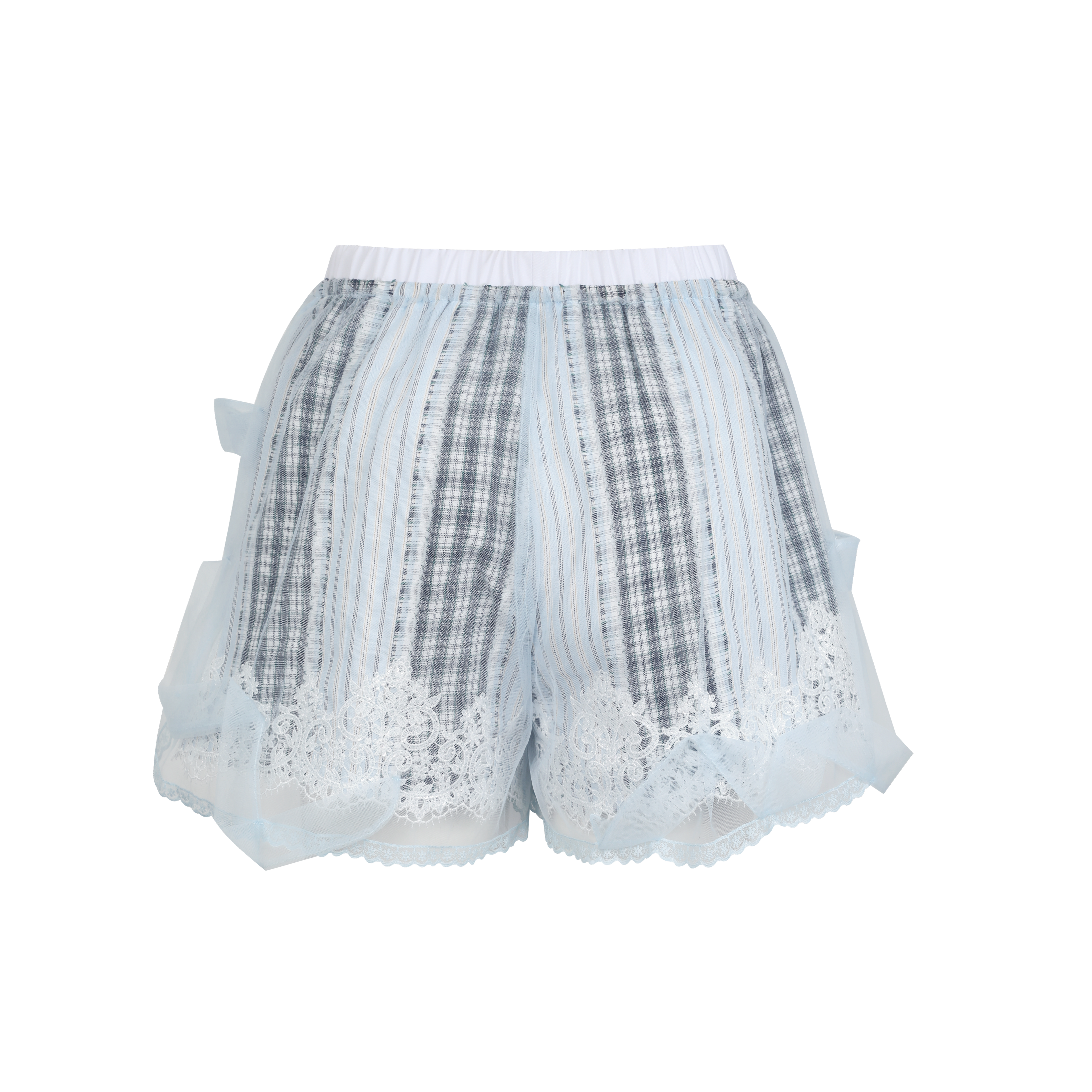 Light Blue Layered Mesh Shorts