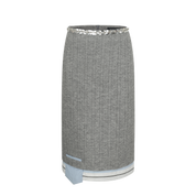 Gray Sequin-Waist Cable-Knit Midi Skirt