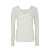 White Lace-Trim Knit Top