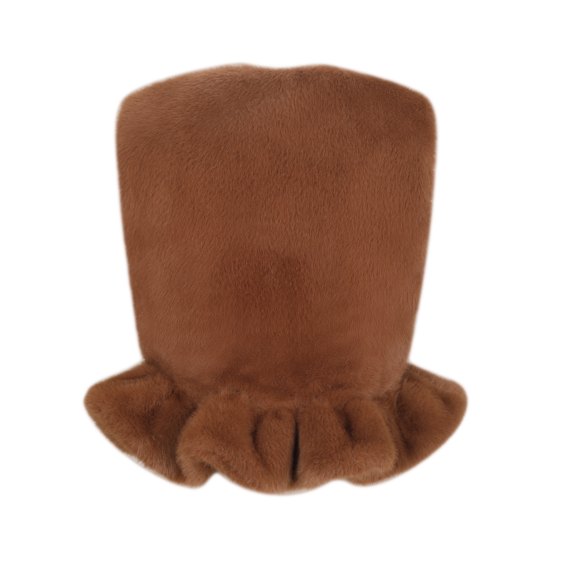 Brown Faux Fur Floral Vest