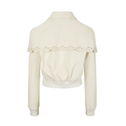 Ivory Cutout Embroidered Cape Jacket