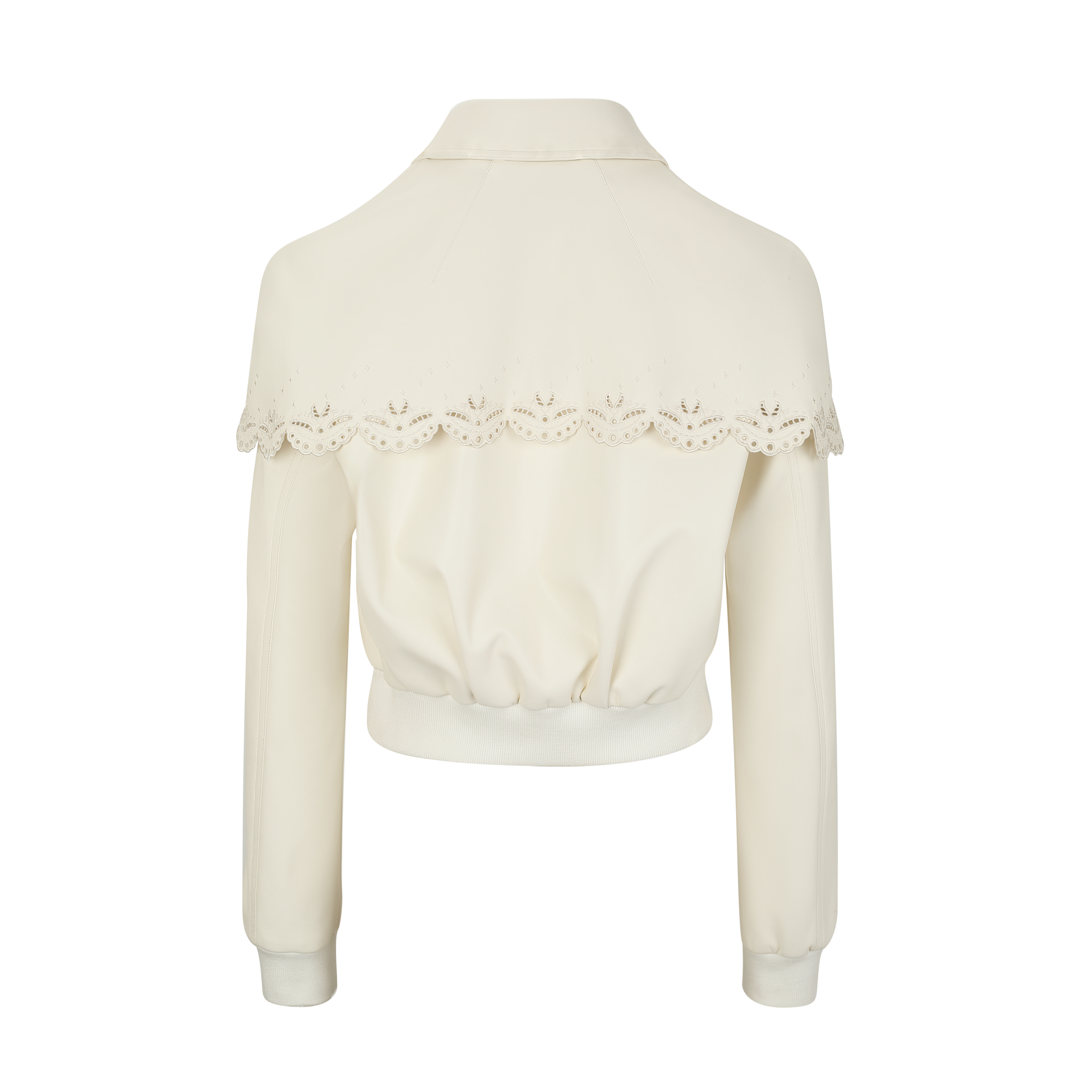 Ivory Cutout Embroidered Cape Jacket
