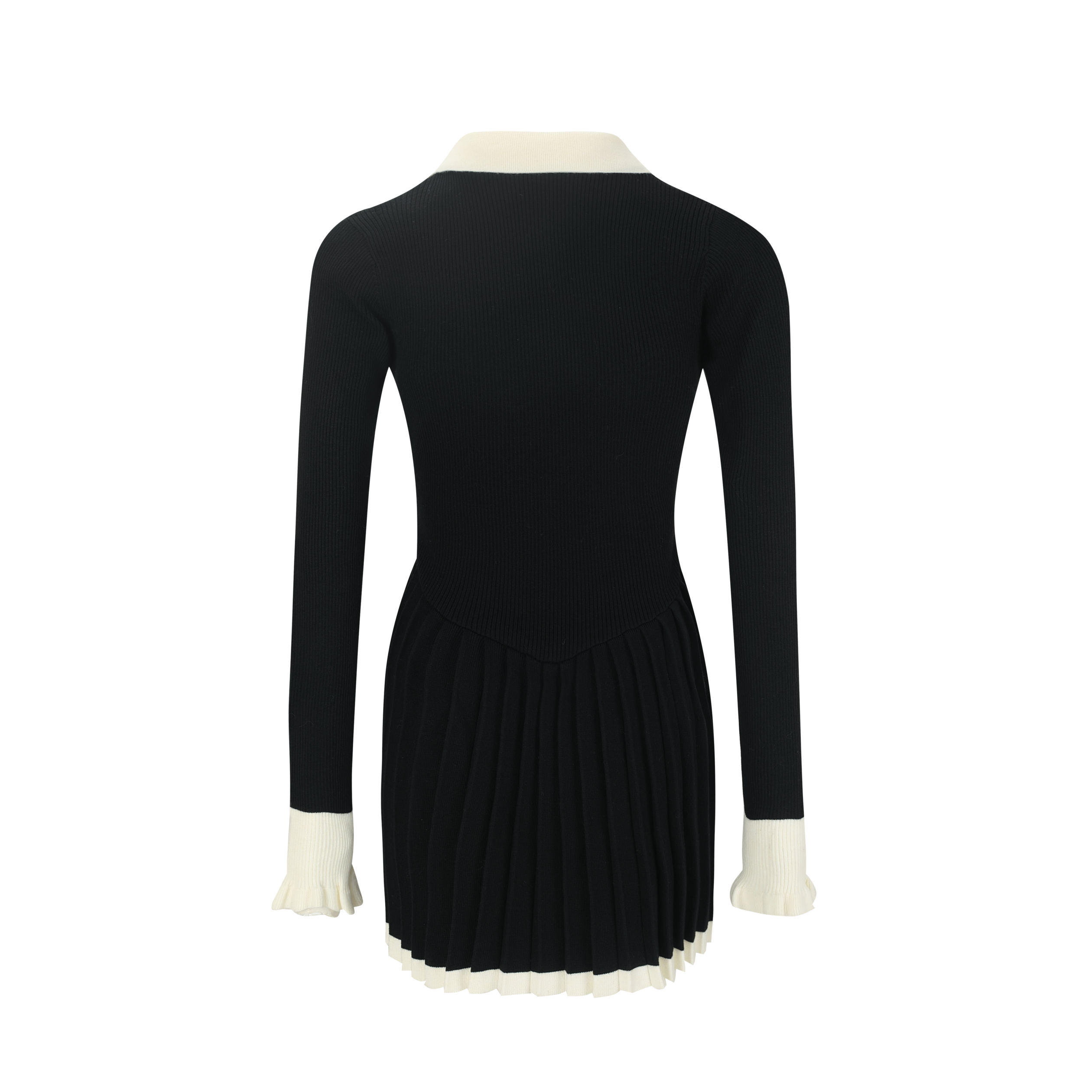 Black Colorblock Polo Dress