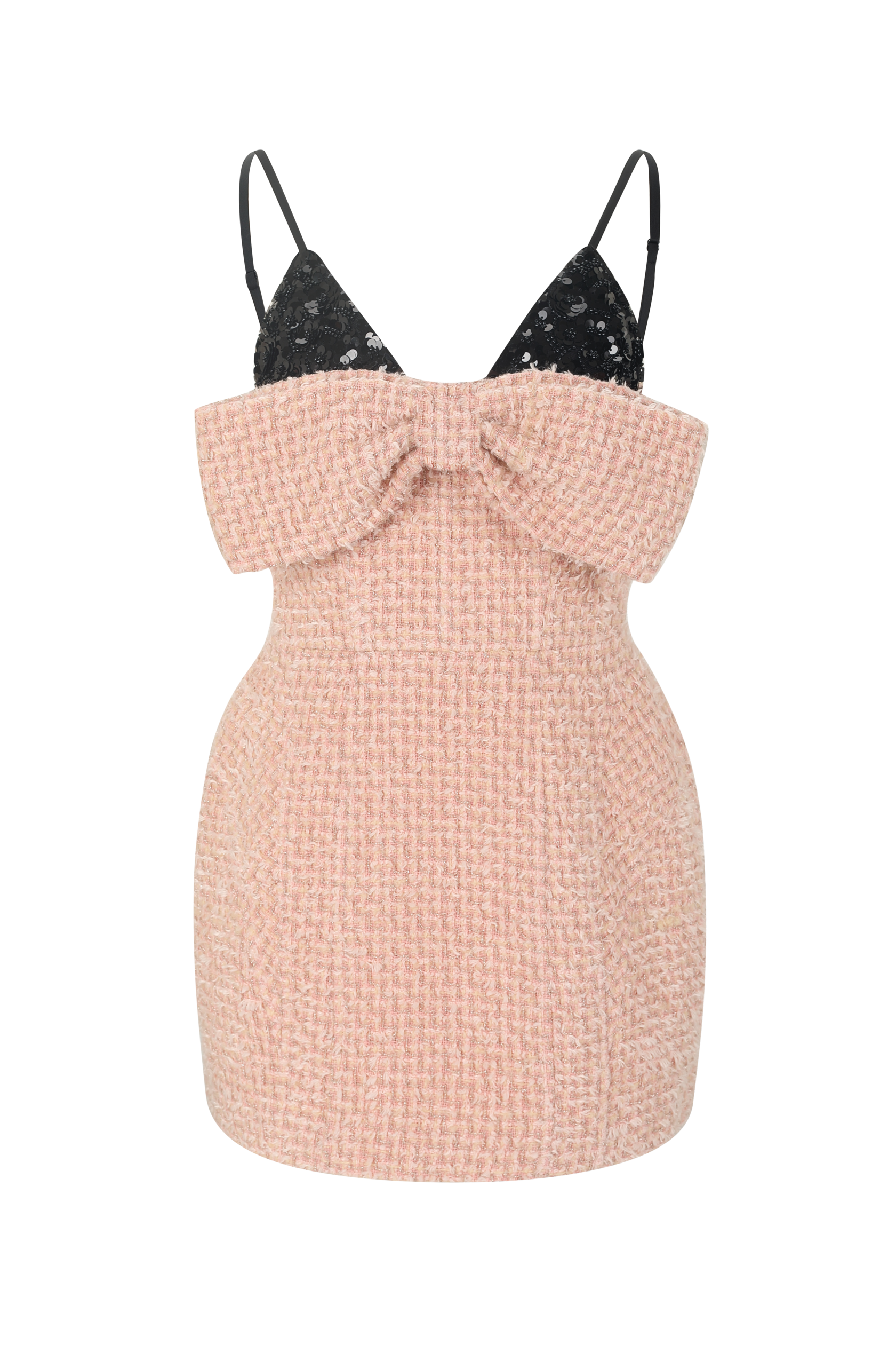 Black Structured Dress with Contrasting Bow