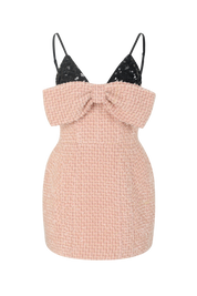 Black Structured Dress with Contrasting Bow