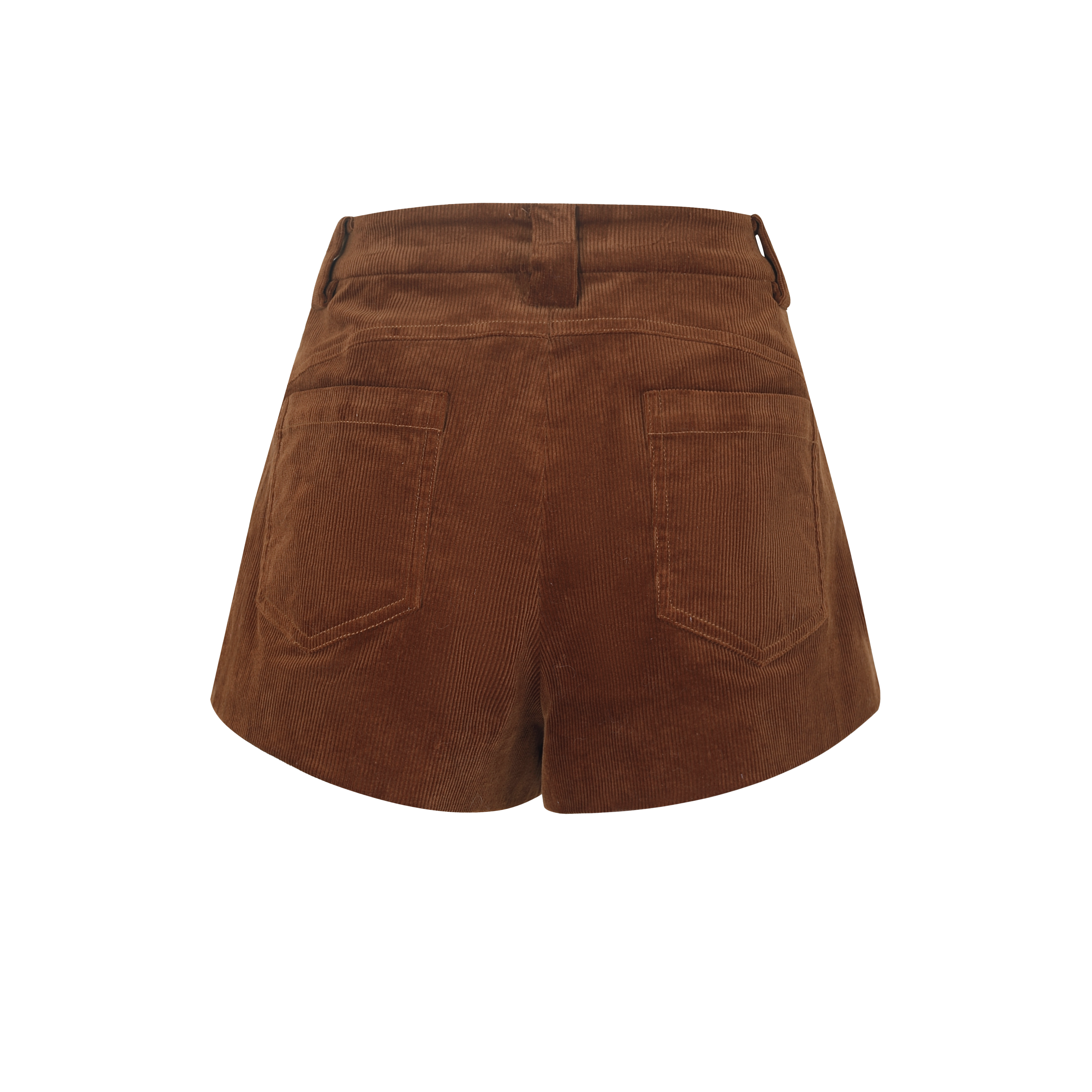 Brown Flowers Corduroy Shorts