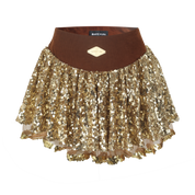 Brown Corduroy Sequin Puff Skirt