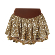 Brown Corduroy Sequin Puff Skirt
