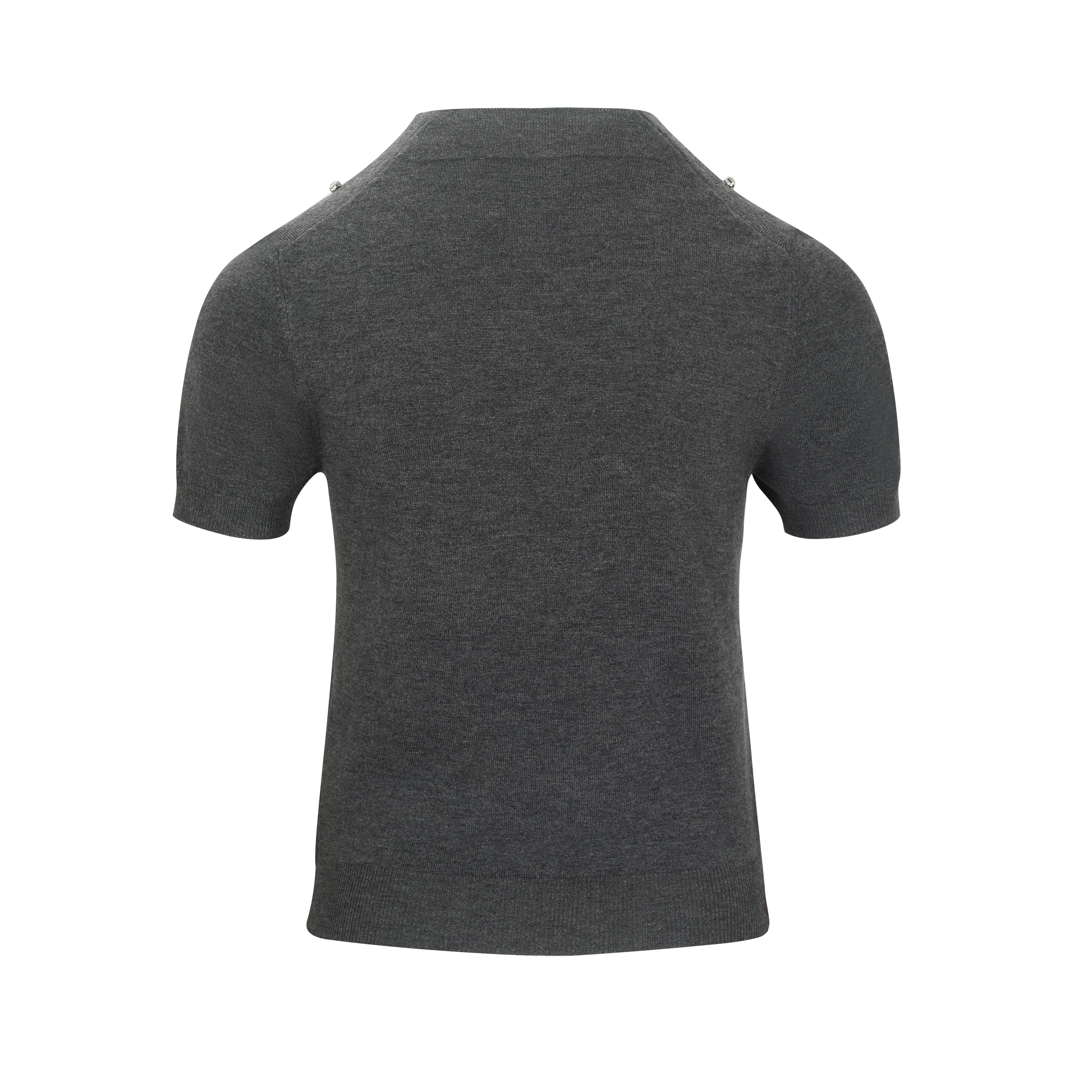 Dark Gray Rhinestone Collar Cropped Top