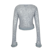 Light Blue Beaded Sequin Fishnet Top