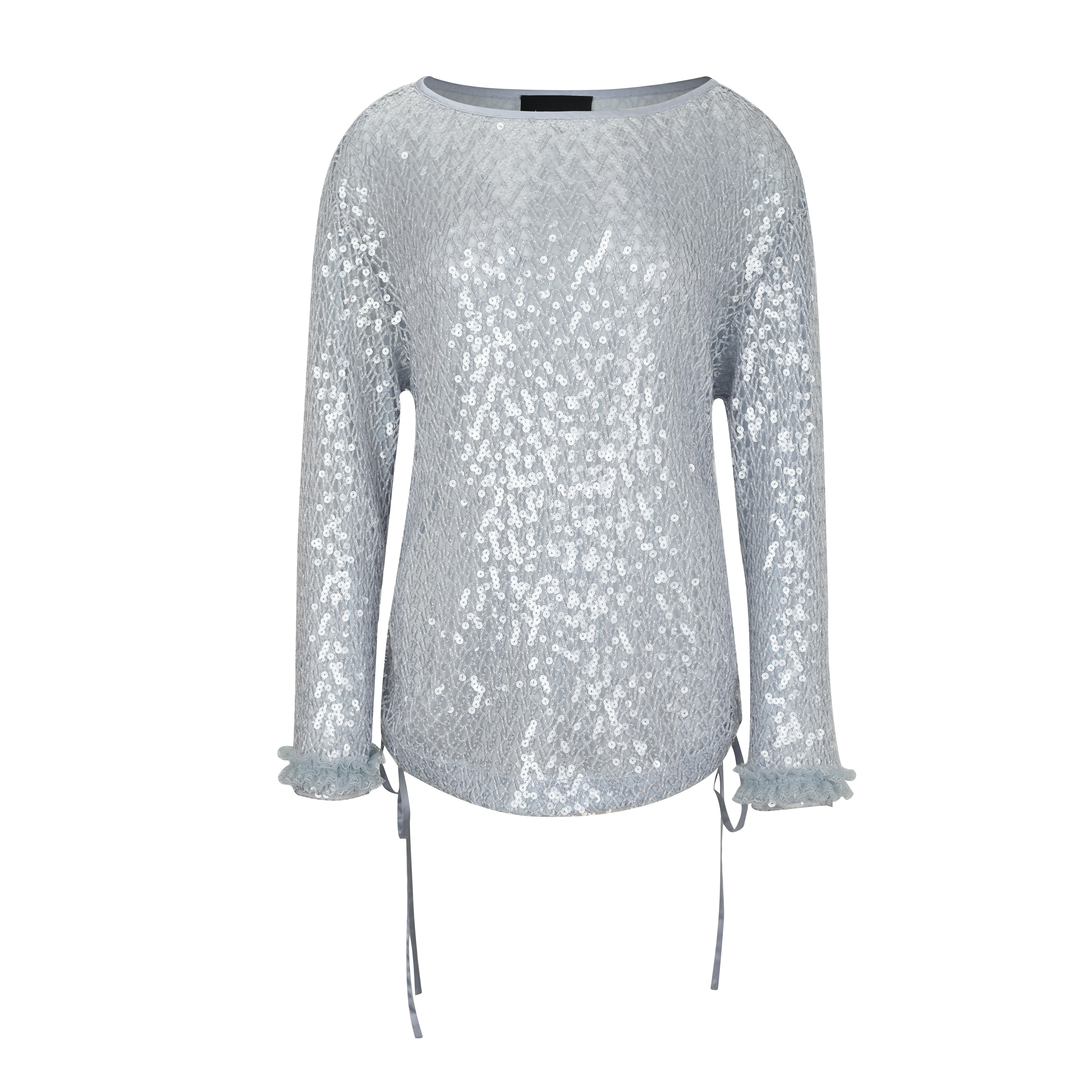 Light Blue Sequin Fishnet Cover-Up