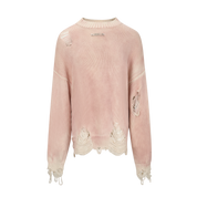 Distressed Dusty Rose Knit Sweater