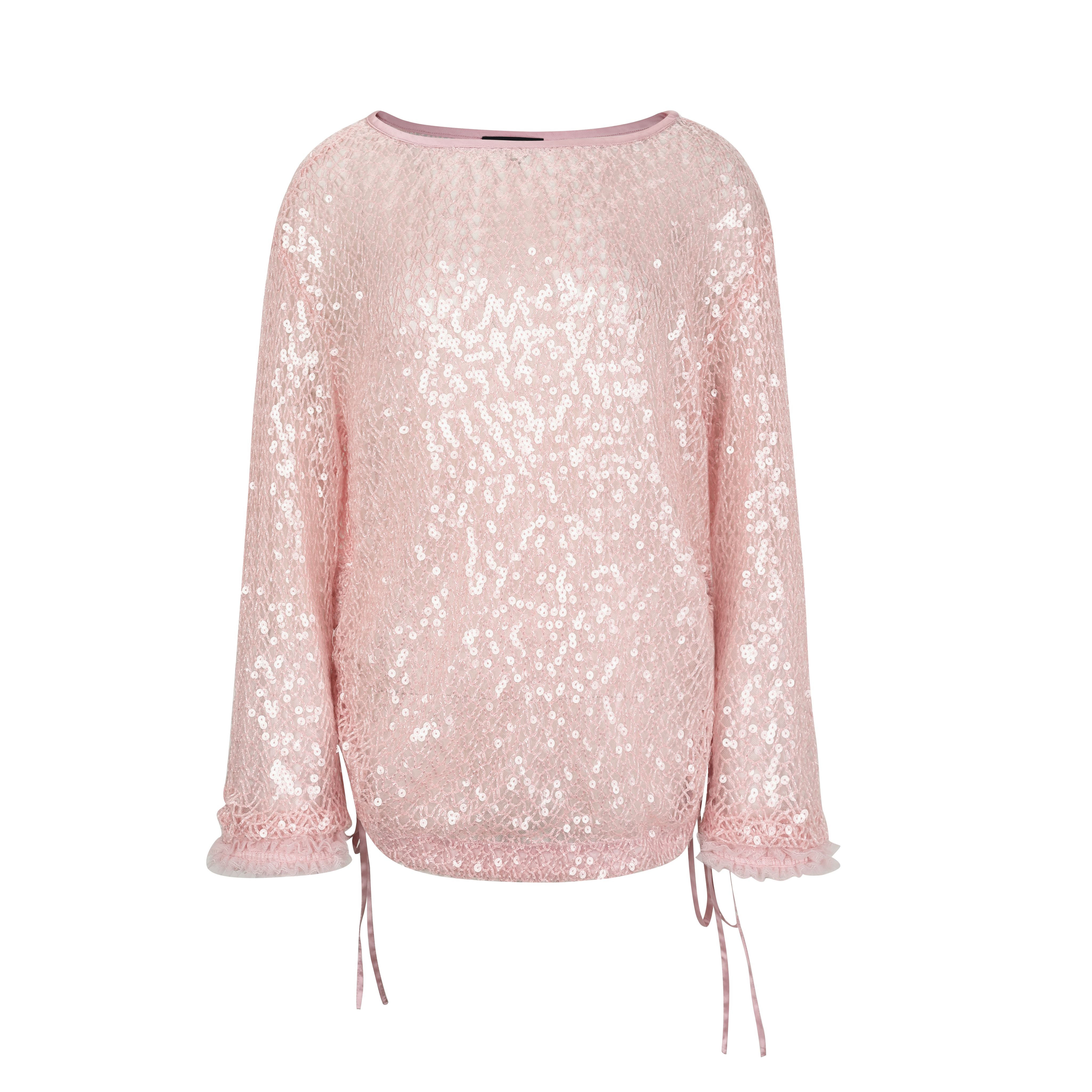 Pink Sequin Fishnet Cover-Up