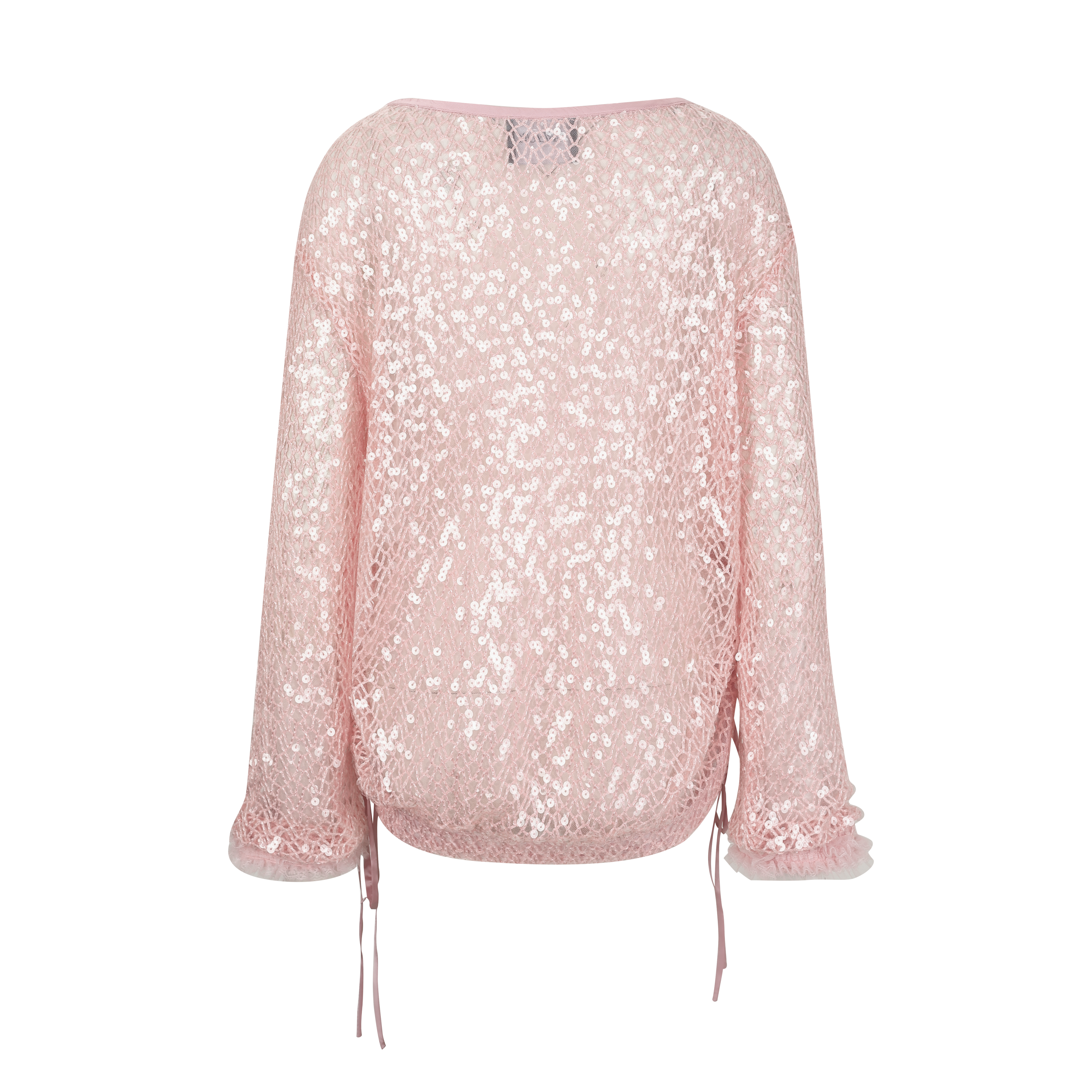 Pink Sequin Fishnet Cover-Up