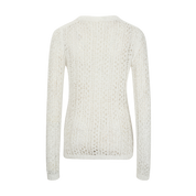 White Mesh Logo Patch Fishnet Top