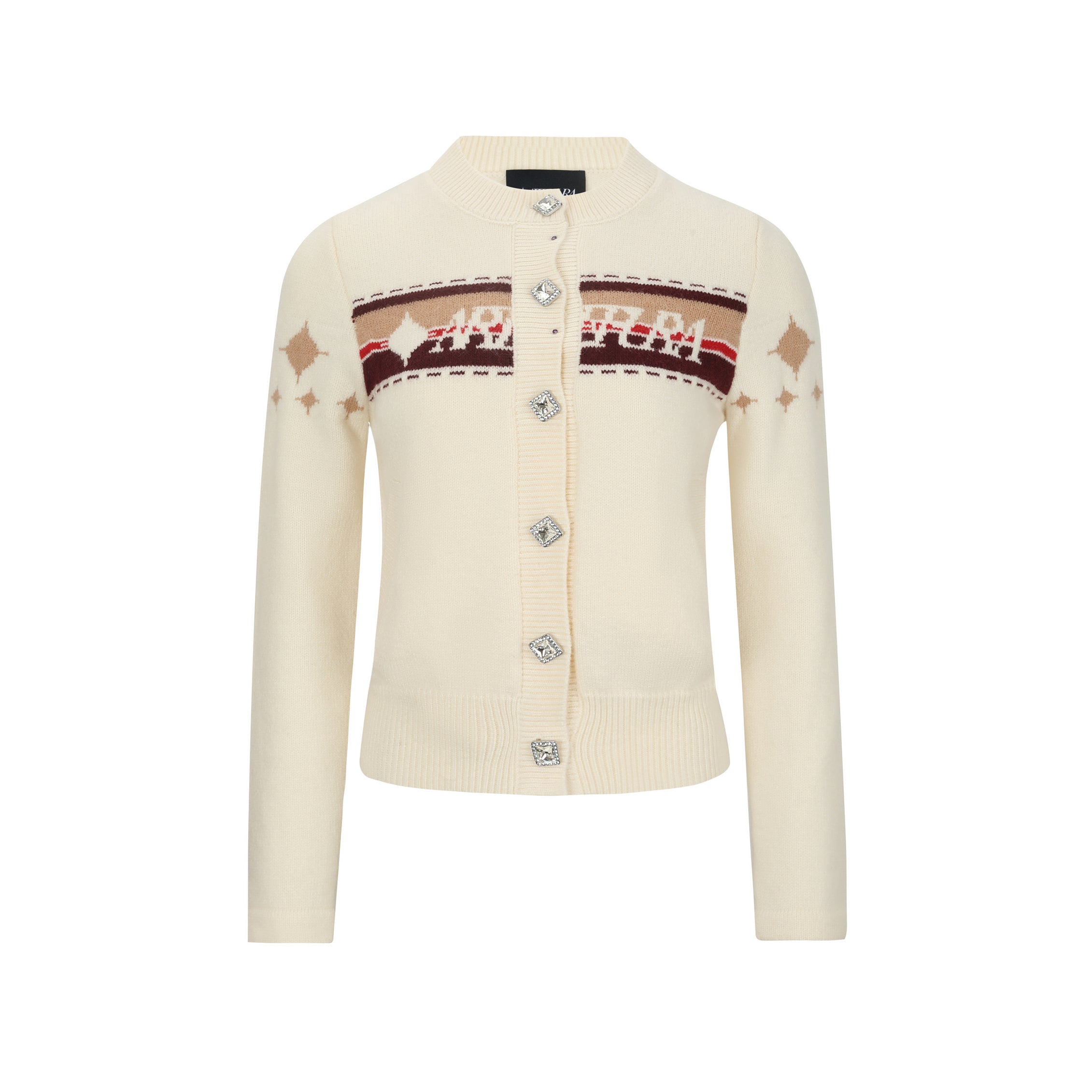 Ivory Star-Embellished Knit Cardigan