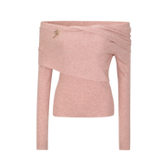 Dusty Pink Off-Shoulder Knit Top
