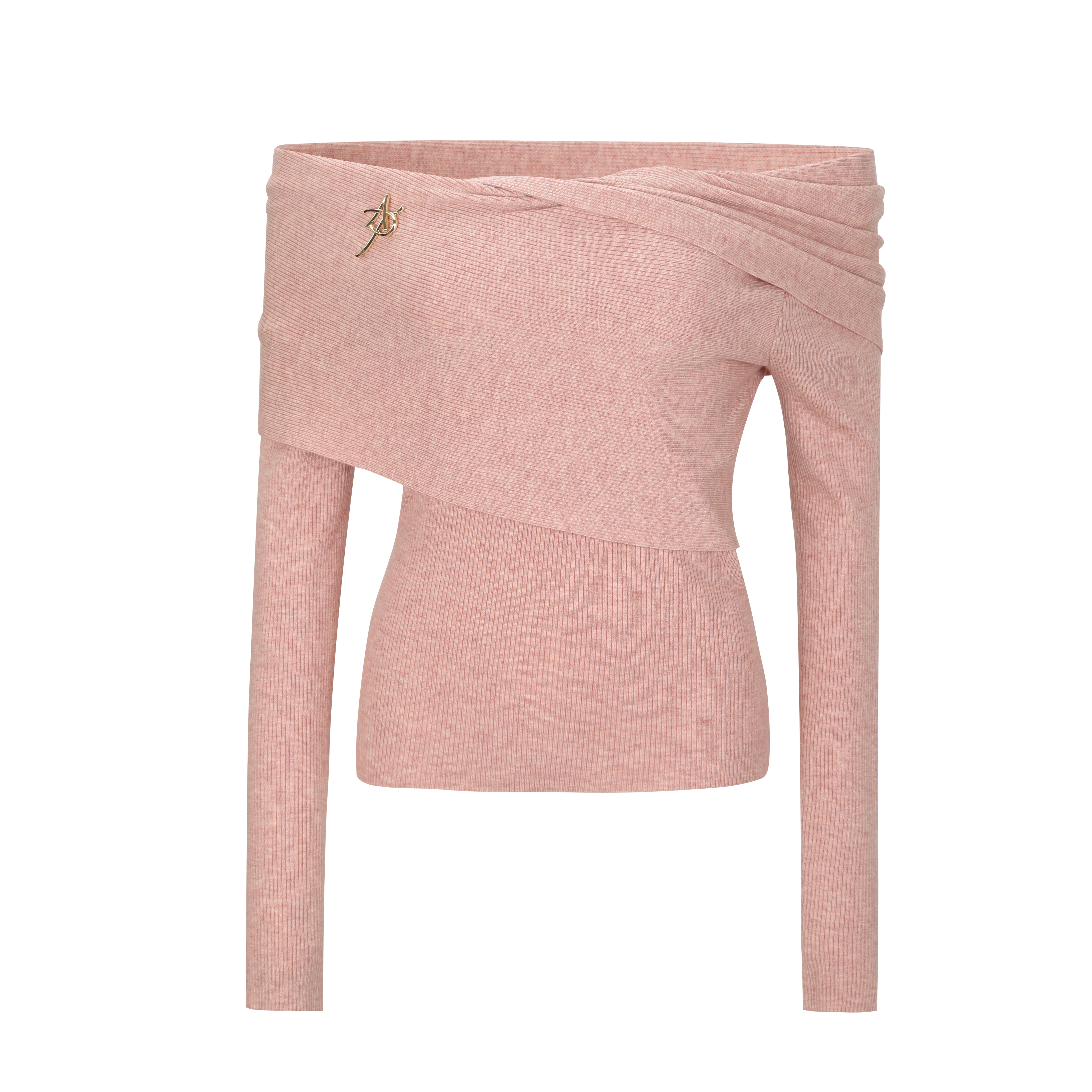 Dusty Pink Off-Shoulder Knit Top