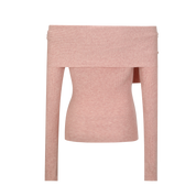 Dusty Pink Off-Shoulder Knit Top