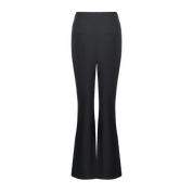 Black Lace Split Flared Pants with Belt Detail