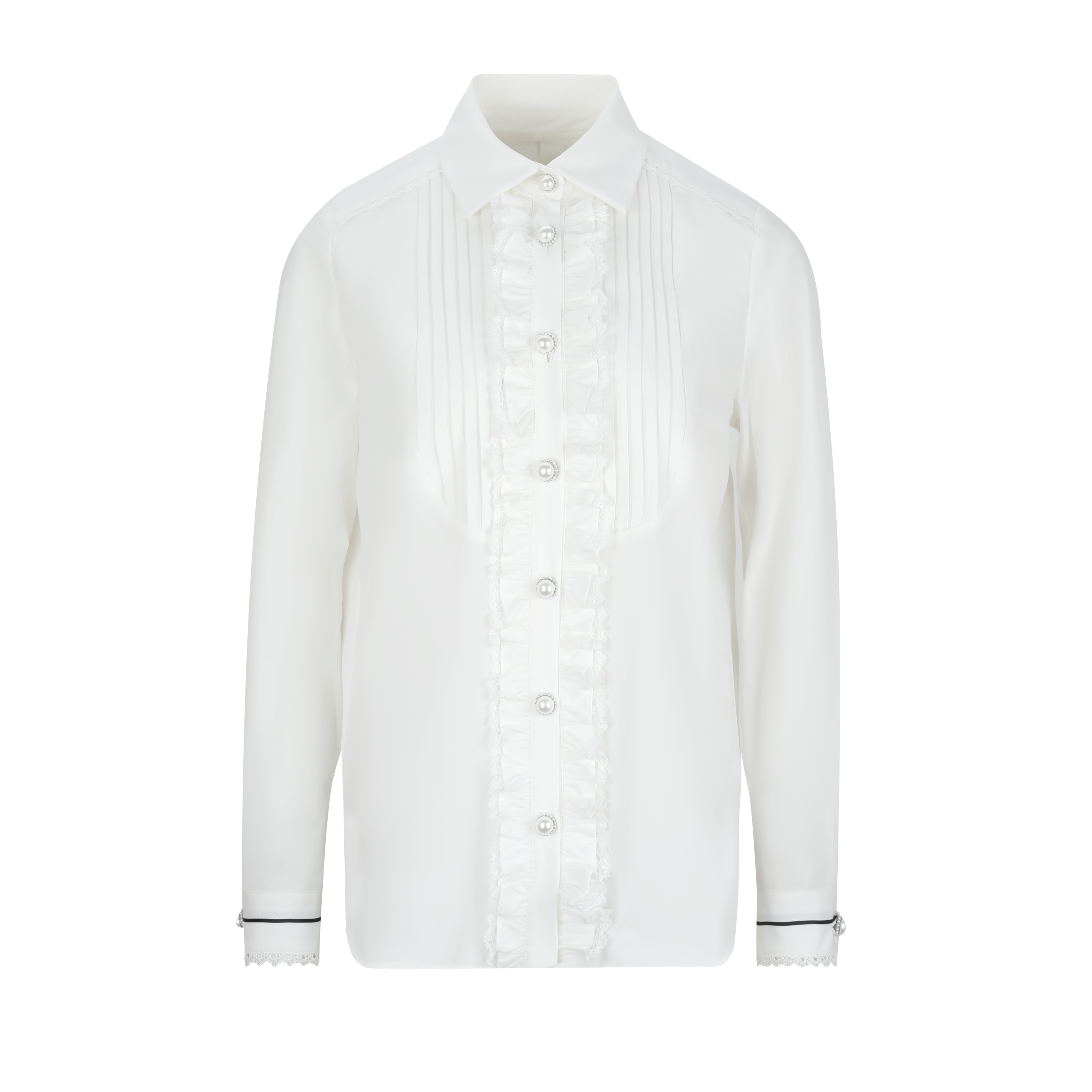 White Layered Back Lace Shirt