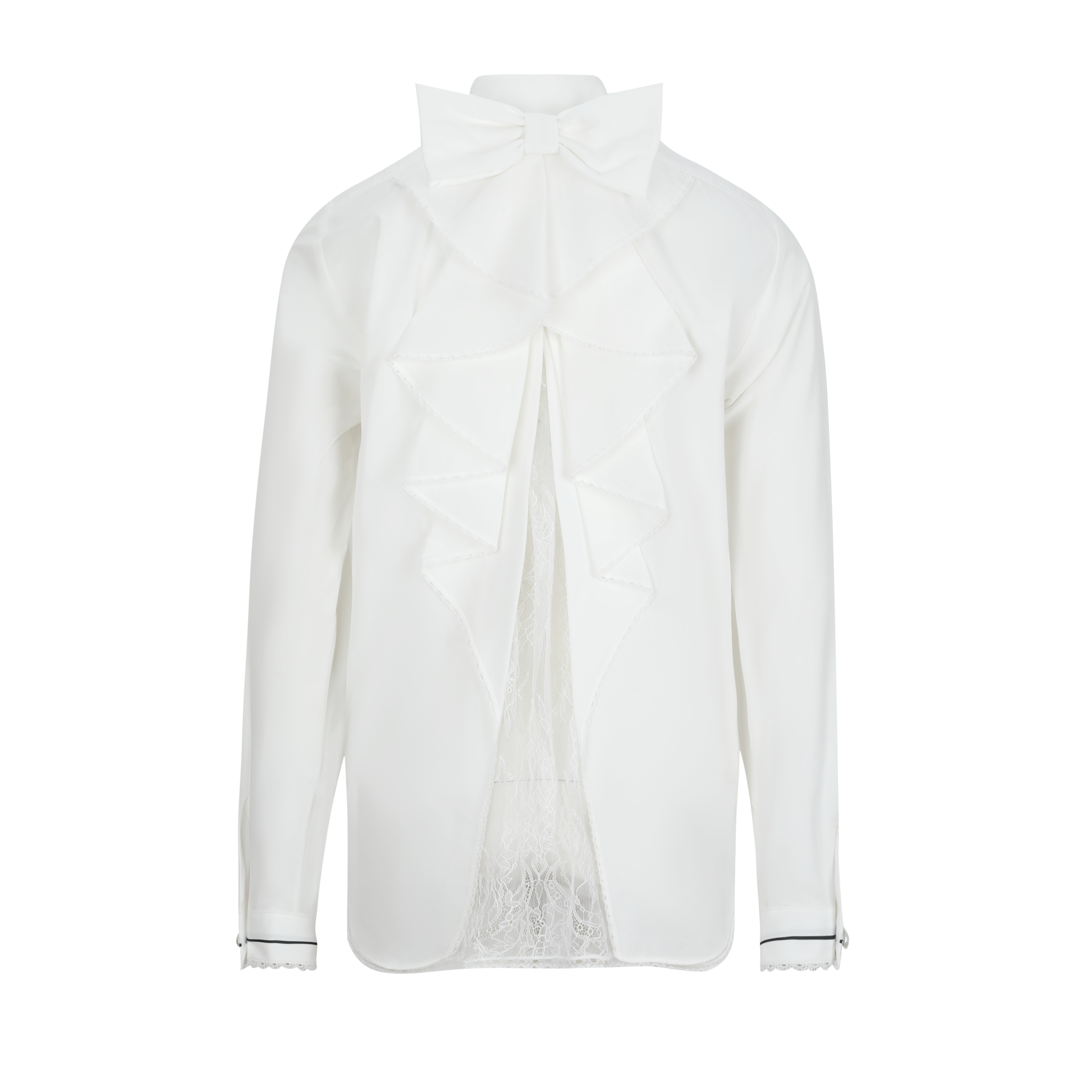 White Layered Back Lace Shirt