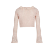 Peach Pink Shimmer Lace Cardigan