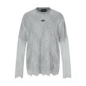 Gray Lace Detail Faux Layered Tee