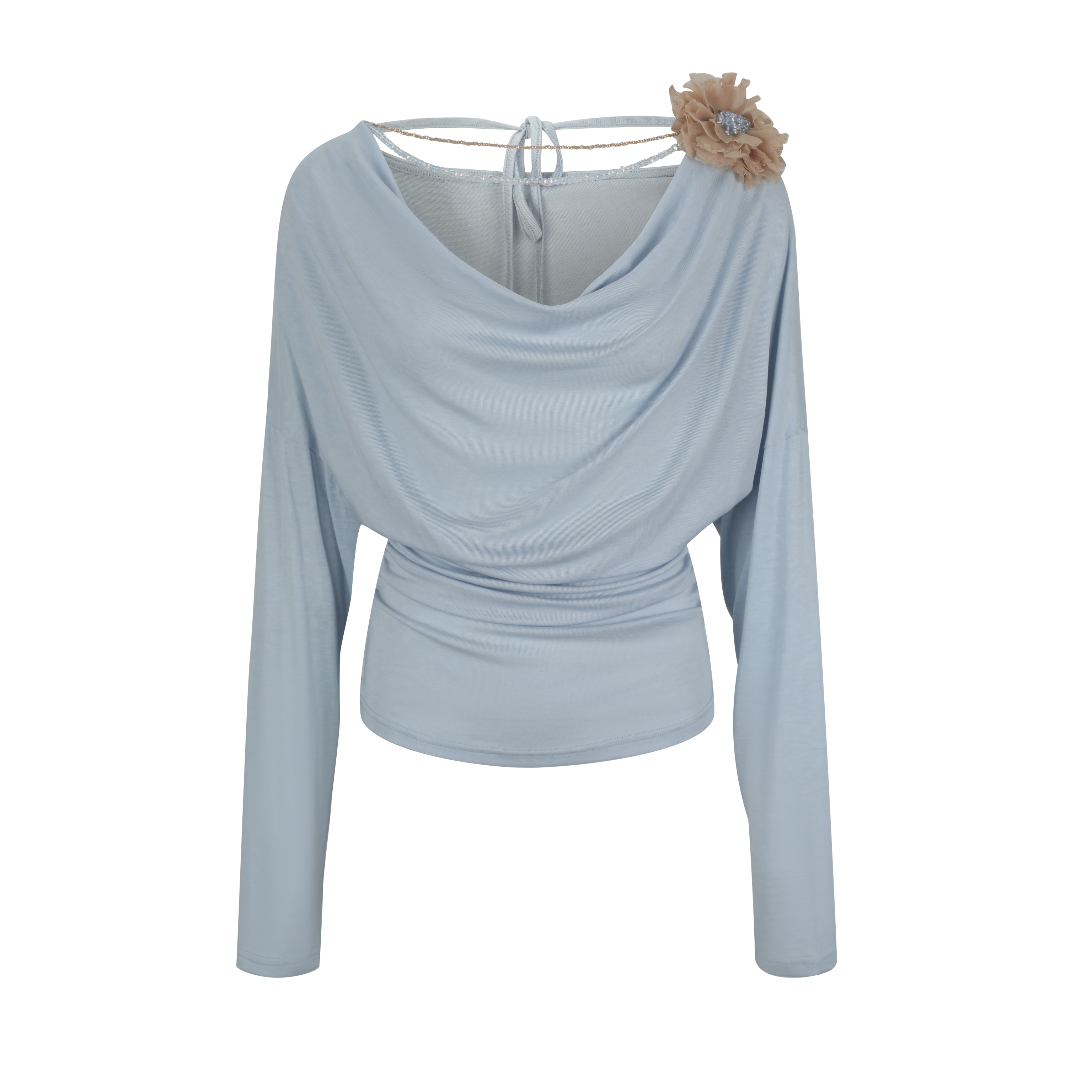 Light Blue Two-Way Wear Floral Chain Top