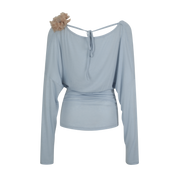 Light Blue Two-Way Wear Floral Chain Top