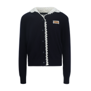 Layered Navy Lace Knit Hoodie