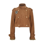 Brown Suede Short Cape Jacket